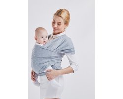 Product: Baby Draagdoek - Grijs - Schouder drager - Sterk - Veilig - Ergonomisch, van het merk 