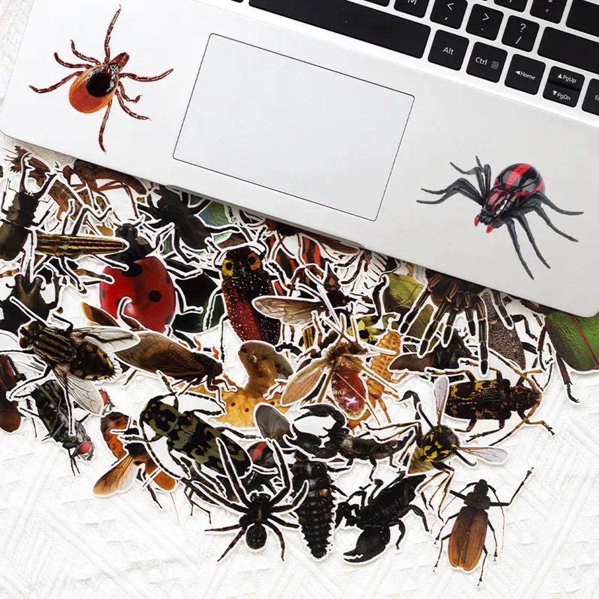 Insecten Stickers 50 Stuks | Scrapbook Stickers | Vlinder | Spin | Bij | Wesp | Vlieg | Laptop Stickers | Kinderen | Volwassenen | Stickervellen | Plakstickers | Koffer | Bullet Journal | Planner Stickers | Dieren | Watervaste Stickers — afbeelding 3