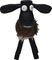 Mouton Shawn petit - 32x14x32 - marron/noir - Teck/peau de chèvre