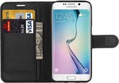 Samsung Galaxy S6 Edge Litchi Stand Case Zwart