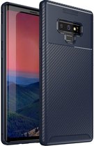 Samsung Galaxy Note 9 Siliconen Carbon Hoesje Blauw