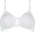 Witte Sloggi bh met decoratief kantrandje langs de cups.