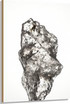 Hout - Groot Wit Doorzichtig Kristal tegen Witte Ondergrond - 80x120 cm - 9 mm dik - Foto op Hout (Met Ophangsysteem)