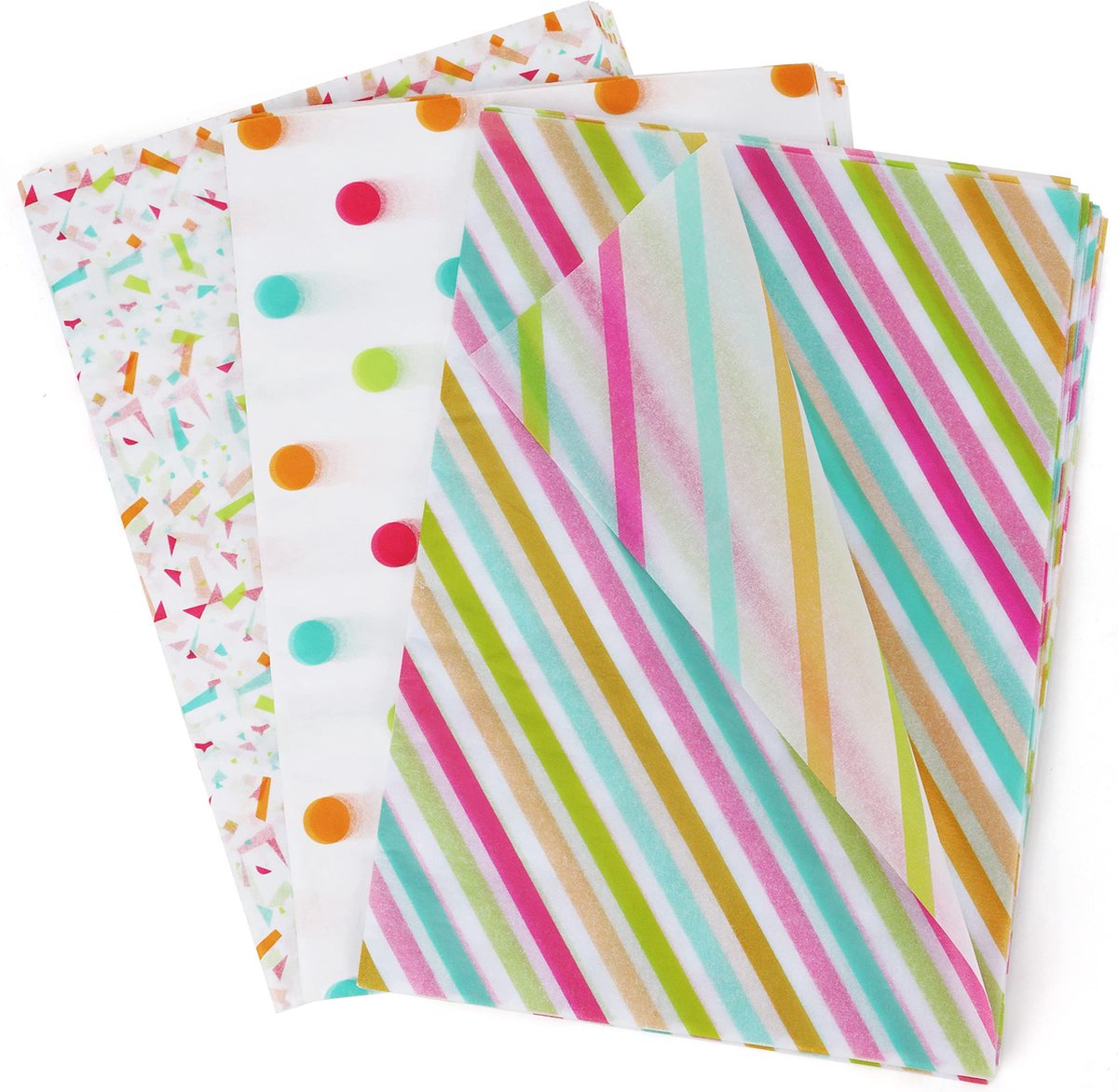 10 pochettes rayures multicolores - Pochettes en papier