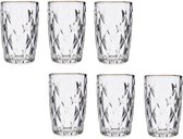 Set de 6 verres à boire/verres à eau en verre décoré de luxe de 340 ml transparent/or - Par verre 8 x 12,5 cm