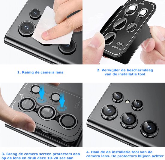 2x Protecteur d'écran pour appareil photo Samsung A14 - Caméra de protection en verre - Glas de couverture d'écran