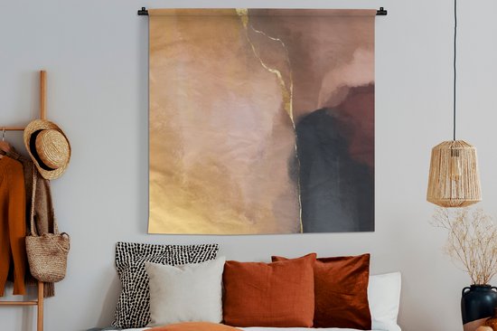 Tenture murale - Tissu mural - Abstrait - Peinture - Pastel - 120x120 cm - Tapisserie