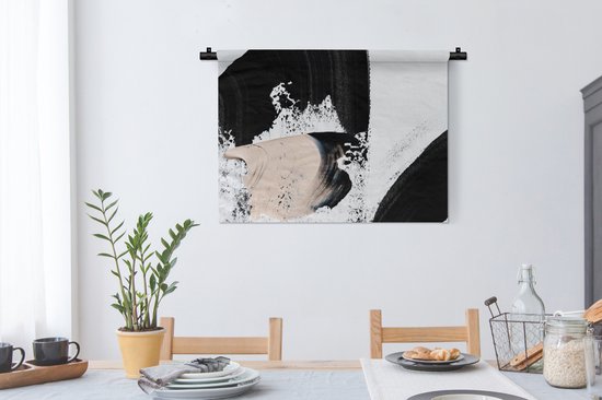 Wandkleed - Wanddoek - Verf - Abstract - Design - 90x67.5 cm - Wandtapijt