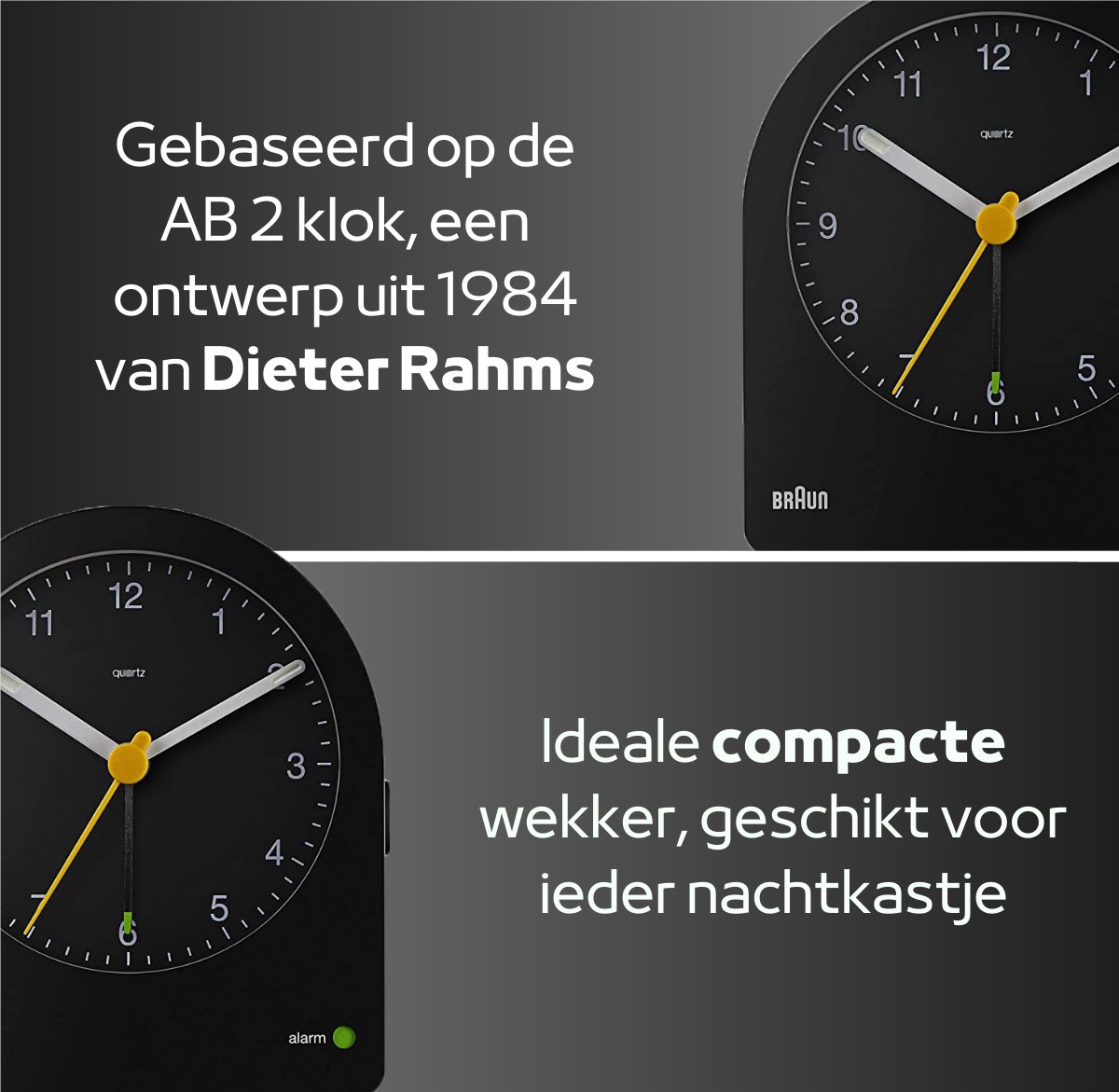 Braun BC22B - Wekker - Analoog - Stil uurwerk - Zwart Braun BC22B - Wekker - Analoog - Stil uurwerk - Zwart