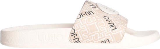 Liu Jo Dames Slippers Met Monogram Print - Milk - Maat 37