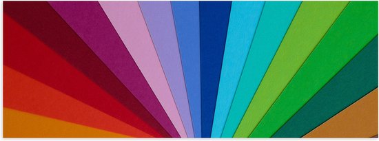 Poster Glanzend – Regenboogkleuren Strepen Patroon - 60x20 cm Foto op Posterpapier met Glanzende Afwerking
