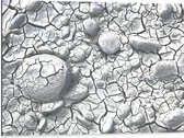 Dibond - Scheuren Patroon in Stenen Ondergrond - 80x60 cm Foto op Aluminium (Met Ophangsysteem)