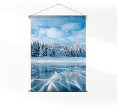 Textielposter Ijzige winter XL (125 X 90 CM) - Wandkleed - Wanddoek - Wanddecoratie