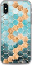Casetastic Apple iPhone X / iPhone XS Hoesje - Softcover Hoesje met Design - Honeycomb Art Blue Print