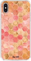 Casetastic Apple iPhone XS Max Hoesje - Softcover Hoesje met Design - Honeycomb Art Coral Print