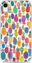 Casetastic Apple iPhone XR Hoesje - Softcover Hoesje met Design - Happy Pineapples Print