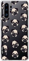 Casetastic Huawei P30 Pro Hoesje - Softcover Hoesje met Design - Pug Trouble Print
