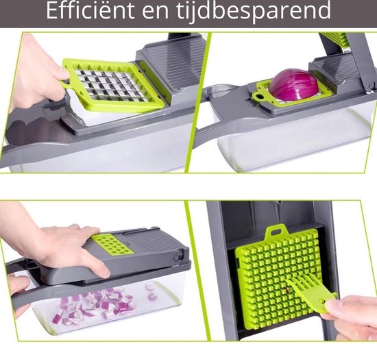 Fullstar Groentehakselaar & Groentesnijder voor Keuken - Handmatige Multihakker voor Ui Wortel Tomaat Aardappel - Snel en Gelijkmatig Blokjes Snijden - Keukengereedschap & Gadgets (PRO 2-en-1, Zwart