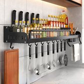 Étagère de Cuisine étagère murale étagères de rangement d'épices Plus porte-couteau de cuisine organiser épices étagère d'accessoires de Cuisine mur