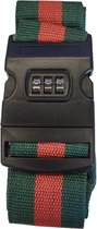 Kofferriem met cijferslot - Verstelbaar - Kruis - Bagageriem - 420 Centimeter - Extra Beveiliging - Reizen - Groen/Rood