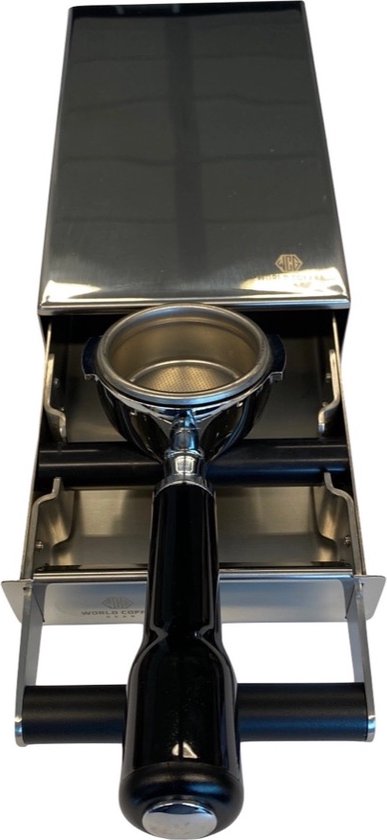 alouweekuky Koffie afklopbak, brouwlade voor koffiedik afslaghouder voor zeefhouder, roestvrij staal, Knock Box, espresso klophouder, afslagdoos met rubberen afklopstang