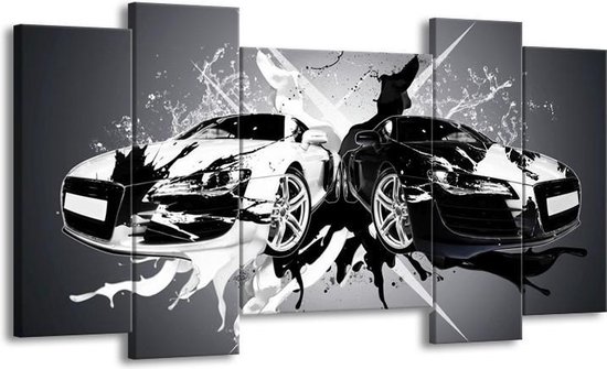 Peinture sur toile Audi | Noir, blanc, gris | 120x65 5 Liège