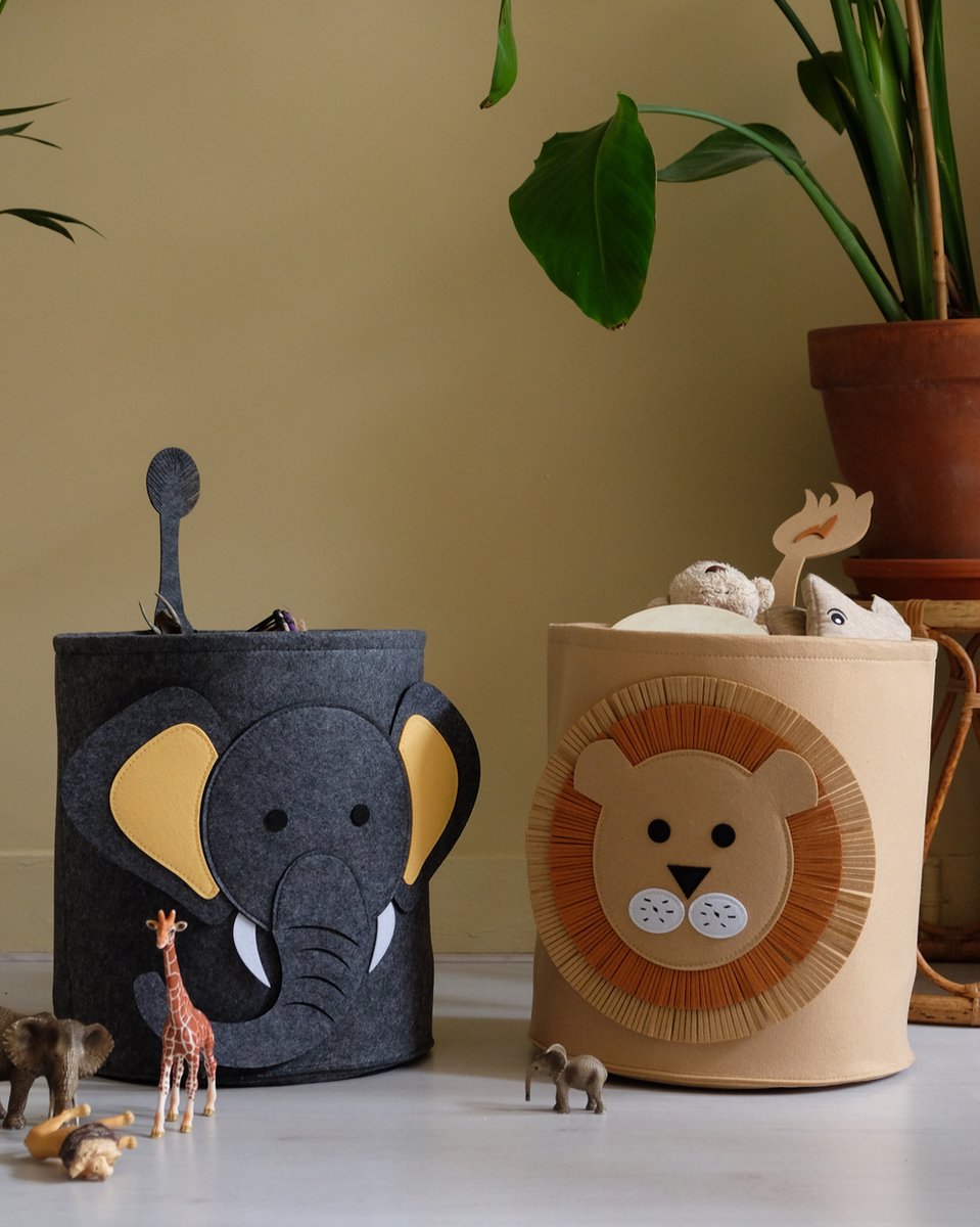 Opbergmand Voor Kinderen Van Katoen Voor Speelgoed En Wasgoed Wasmand En Speelgoedmand In Een Kinderkamer Decoratie Witte Kat