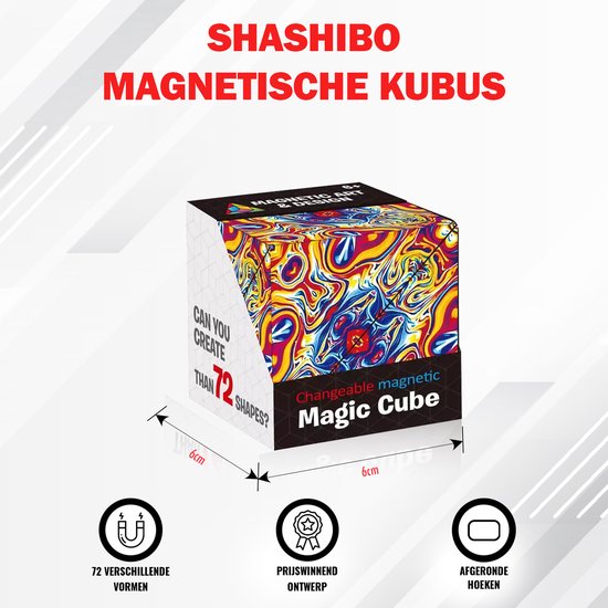 Thumbnail van een extra afbeelding van het spel Shashibo - Magnetische Kubus - 3D Magnetic Cube - Magneten - Mix