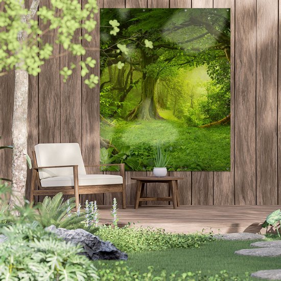 Groene Tropische Jungle of Illustratie Van De Boscartoon Vector