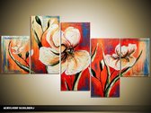 Peinture acrylique Poppy | Rouge, crème | 150x70cm 5Liège peint à la main