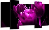 Peinture sur toile Tulipe | Violet, noir, blanc | 120x65 5 Liège