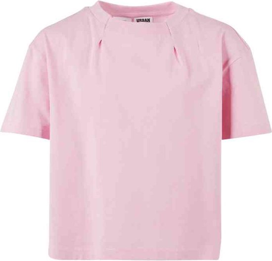 Urban Classics - Organic Oversized Pleat Kinder T-shirt - Kids 158/164 - Roze