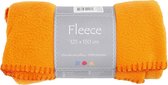 Fleece, L: 125 cm, B: 150 cm, 200 gr, oranje, 1 stuk