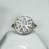 Zilveren BOHO ring Lotus