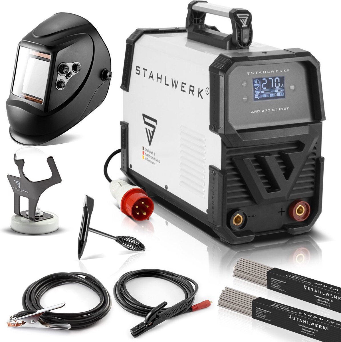 STAHLWERK ARC 270 ST compleet uitgerust lasapparaat DC MMA | MMA inverter lasapparaat met 270 ampère, digitaal display en IGBT-technologie