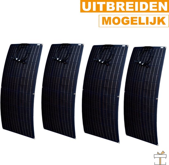 Happyment Zonnepaneel set ETFE - Flexibel - Weerbestending - Zonne paneel Accu 12V - Camper, caravan en camping - Oplader 100W van Happyment — afbeelding 4