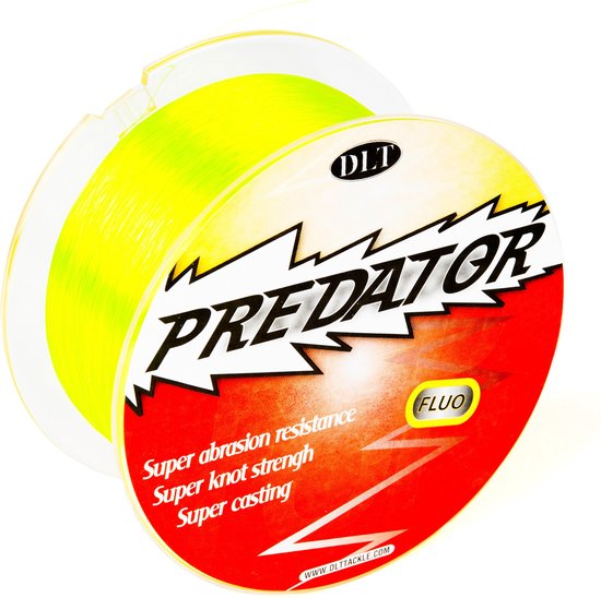 DLT Predator Fluo - Ligne de pêche en nylon - 0.25mm - 400m - Jaune