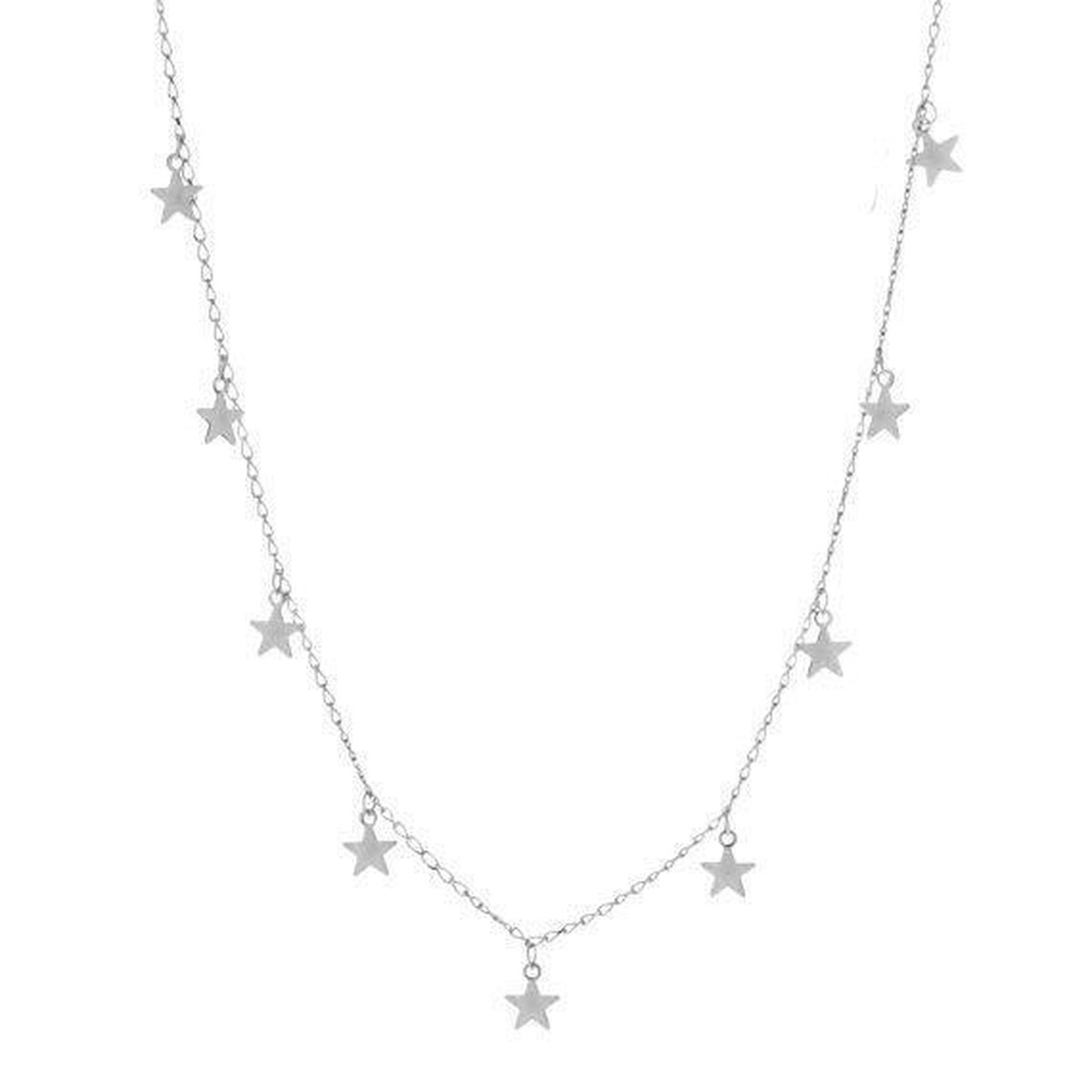 Joboly Ster Star Sterretjes Ketting - Dames - Zilverkleurig - 45 cm