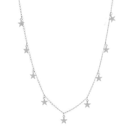 Joboly Ster Star Sterretjes Ketting - Dames - Zilverkleurig - 45 cm