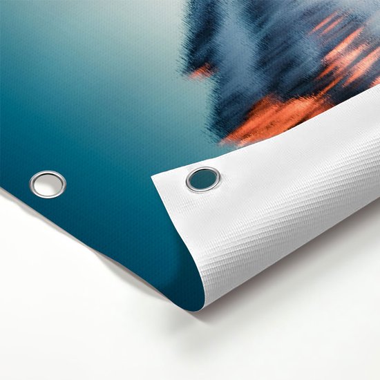 Affiche de jardin Gards Paysage de Montagnes au bord du lac - 60x60 cm - Toile de jardin - Décoration de jardin - Décoration murale extérieure - Tableau de jardin