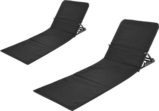 MaxxGarden Strandmat Opvouwbaar - Set van 2 - Strandstoel Verstelbaar - Grijs
