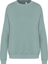 Biologische unisex sweater 'Terry' lange mouwen Washed Jade Green - S