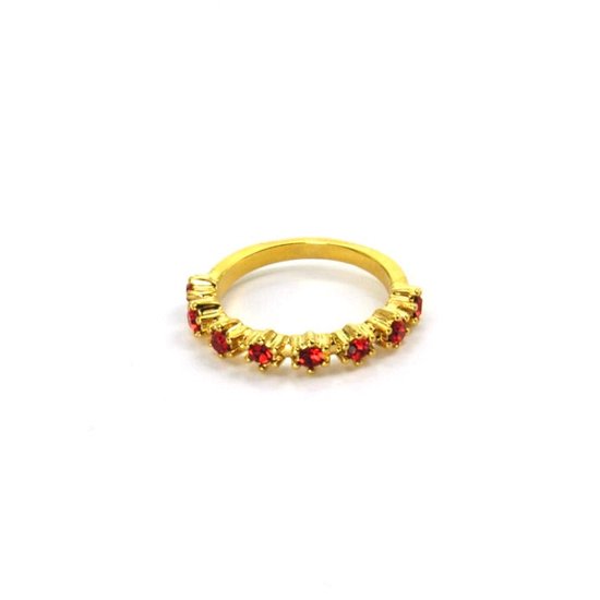 Ring Alliance Rubis Pierres Rouges Or | plaqué or 18 carats | Laiton | Bouddha Ibiza