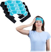 Relaxdays cold pack gezicht - set van 4 - gel pack - migraine hoofdband - ice pack kaak