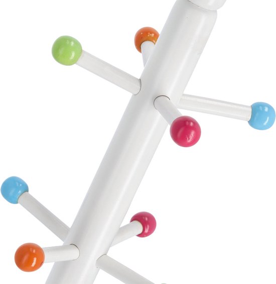 Zeller baby/kinderkamer kapstok - 10 haken - hout - wit - 38 x 124 cm van Zeller — afbeelding 3