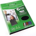 Groene verpakking van een A4 Rillstab showmap met foto's van modellen en de tekst 'Showalbum'.