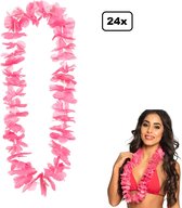 24x Krans hawai roze/pink - hawai krans hawaii slinger kleur trouwen liefde feest love thema feest pride