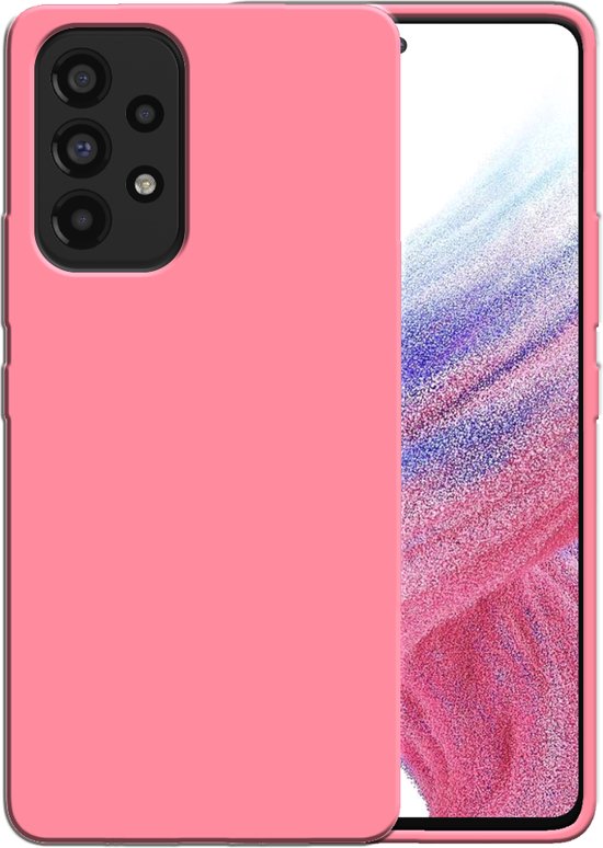 Coque en Siliconen Smartphonica pour coque Samsung Galaxy A53 5G avec intérieur souple - Rose / Coque arrière