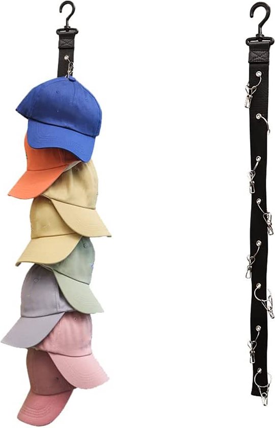 Cap Rack - Zwart - 2 pièces - Rotatif à 360 degrés - Organisateur de Casquettes - Système de stockage de Casquettes - Casquettes casquettes - Porte-chapeaux