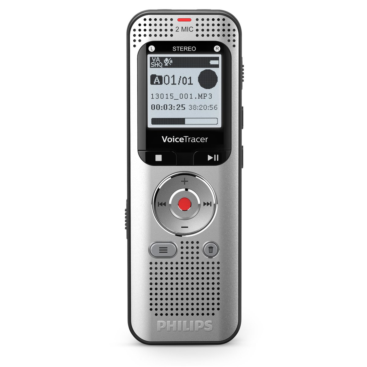 Afbeelding 2 van Philips DVT2015 Audio recorder incl. Sembly - Stereo MP3/PCM - Sembly spraak-naar-tekst cloudsoftware/ spraakherkenning - 8GB - USB